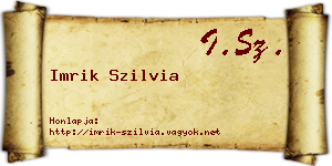 Imrik Szilvia névjegykártya